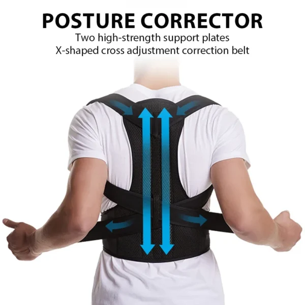 Back Brace Posture Corrector Belt for Women & Men Back Lumbar Support, Adjustable Shoulder Posture Support for Improve Scoliosis - Image 3