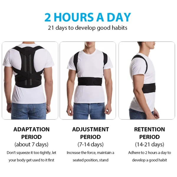 Back Brace Posture Corrector Belt for Women & Men Back Lumbar Support, Adjustable Shoulder Posture Support for Improve Scoliosis - Image 6