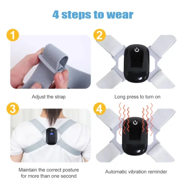 Smart Correction Belt Sensor Orthosis Invisible Reminder Adult & Child Sitting Posture Hunchback Back Smart Posture Corrector - Image 5