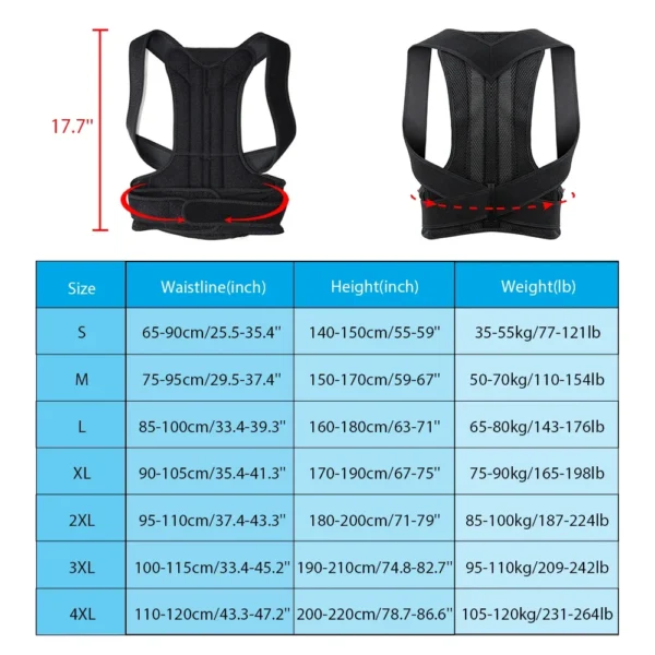 Back Brace Posture Corrector Belt for Women & Men Back Lumbar Support, Adjustable Shoulder Posture Support for Improve Scoliosis - Image 2