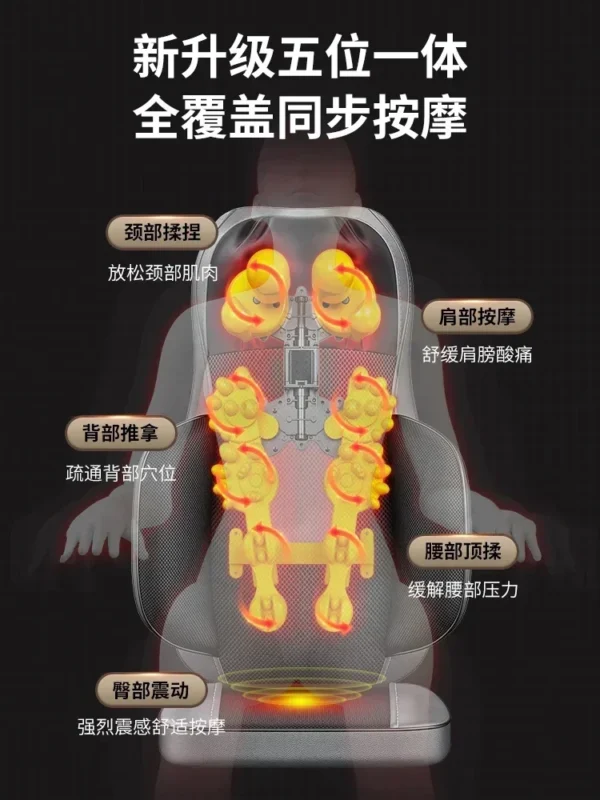Massager. Shoulder. Cervical. Lumbar. Back. Full body. Automatic. Multifunctional cushion. Home. Kneading chair massager. - Image 3