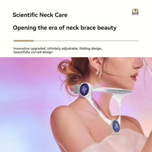 1pc adjustable neck brace, PP material, cervical support, anti-sagging straps with elastic pads, improve posture - Image 3